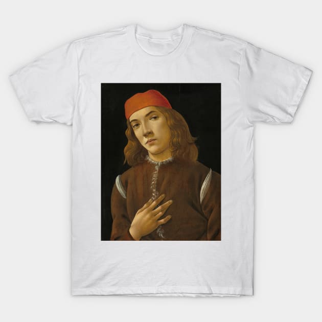 Portrait of a Youth by Sandro Botticelli T-Shirt by Classic Art Stall